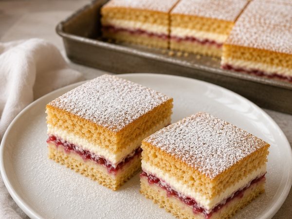 Medový krémeš s ovocím: Jemný babičkin zákusok s malinami