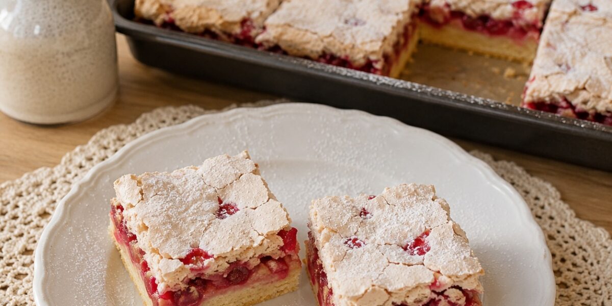 Babičkin ríbezľový koláč so snehom – chrumkavý a šťavnatý recept